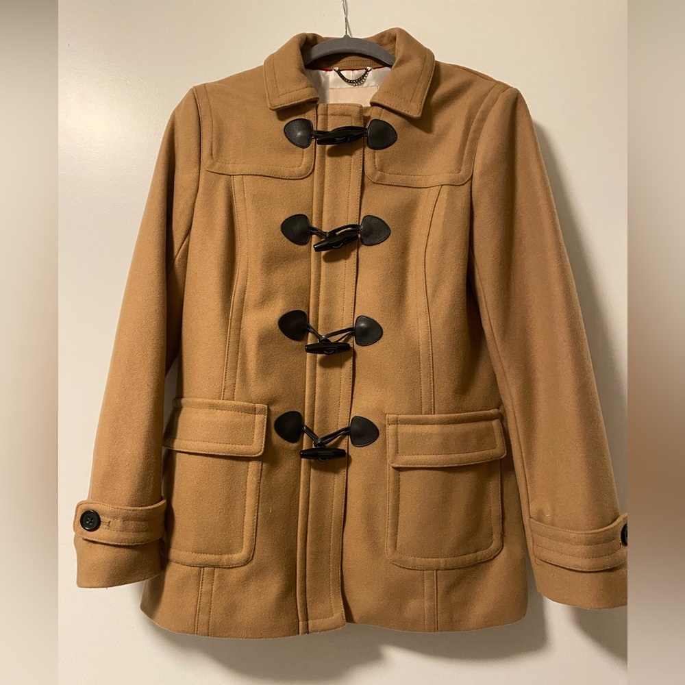 Banana Republic tan Italian wool pea coat